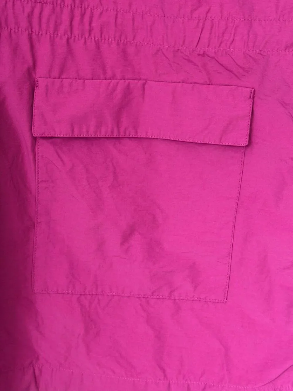 Eileen Fisher Organic Cotton Nylon Parka Anorak Rain Hooded Jacket Fuchsia M
